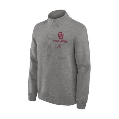 Jordan Oklahoma Sooners Primetime Club College Gray Quarter-Zip Sweatshirt 0JJW06GOKN-4V0