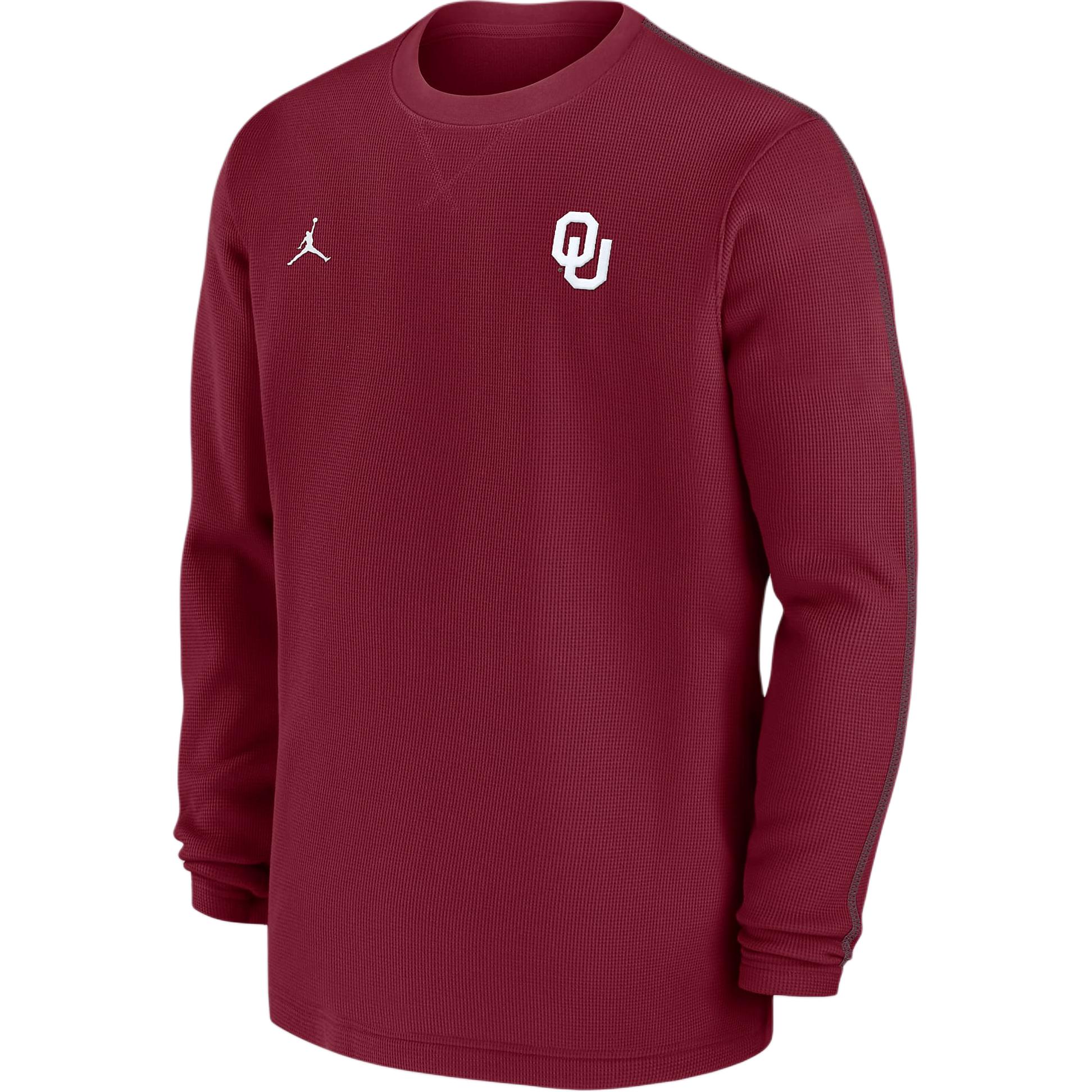 Jordan Oklahoma Sooners Pullover Crewneck Sweatshirt Dark Red CLF24PT02FAN4V-OKL