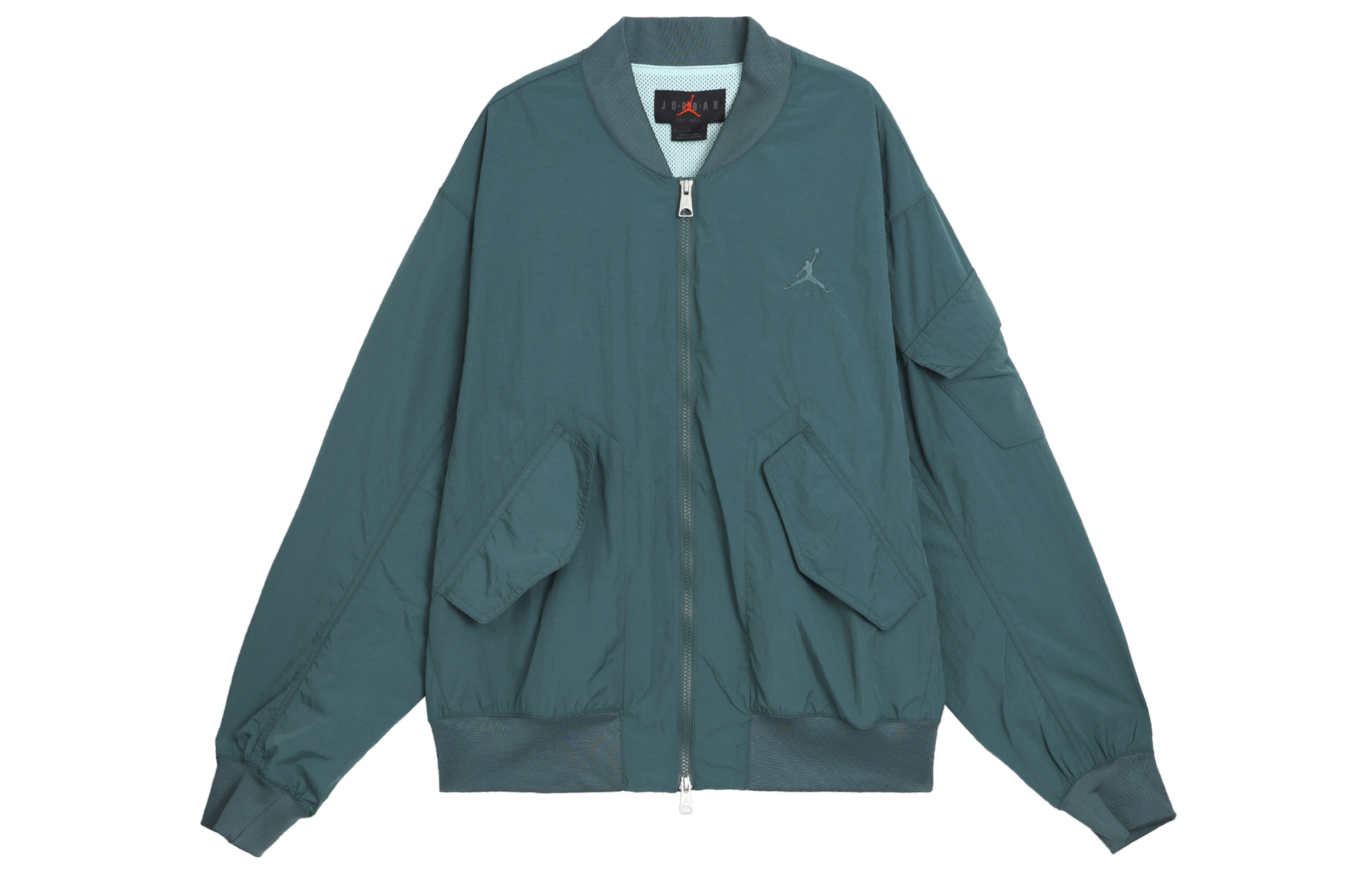 Jordan Outdoor Peacock Green Embroidered Logo Zip-Up Sports Jacket for Men FN4624-366