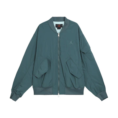 Jordan Outdoor Peacock Green Embroidered Logo Zip-Up Sports Jacket for Men FN4624-366