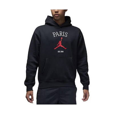 Jordan Paris Letter Logo Black Hoodie Long Sleeve Casual Sweatshirt HF1520-010