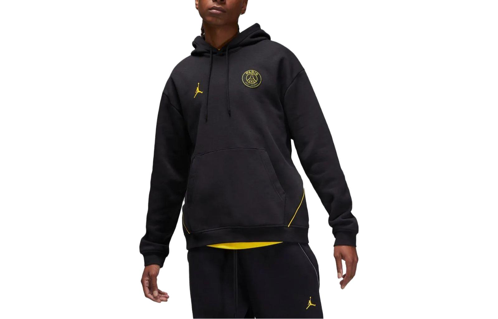 Jordan PSG Logo Hoodie Black Long Sleeve Casual Pullover DV0611-010 圖 2