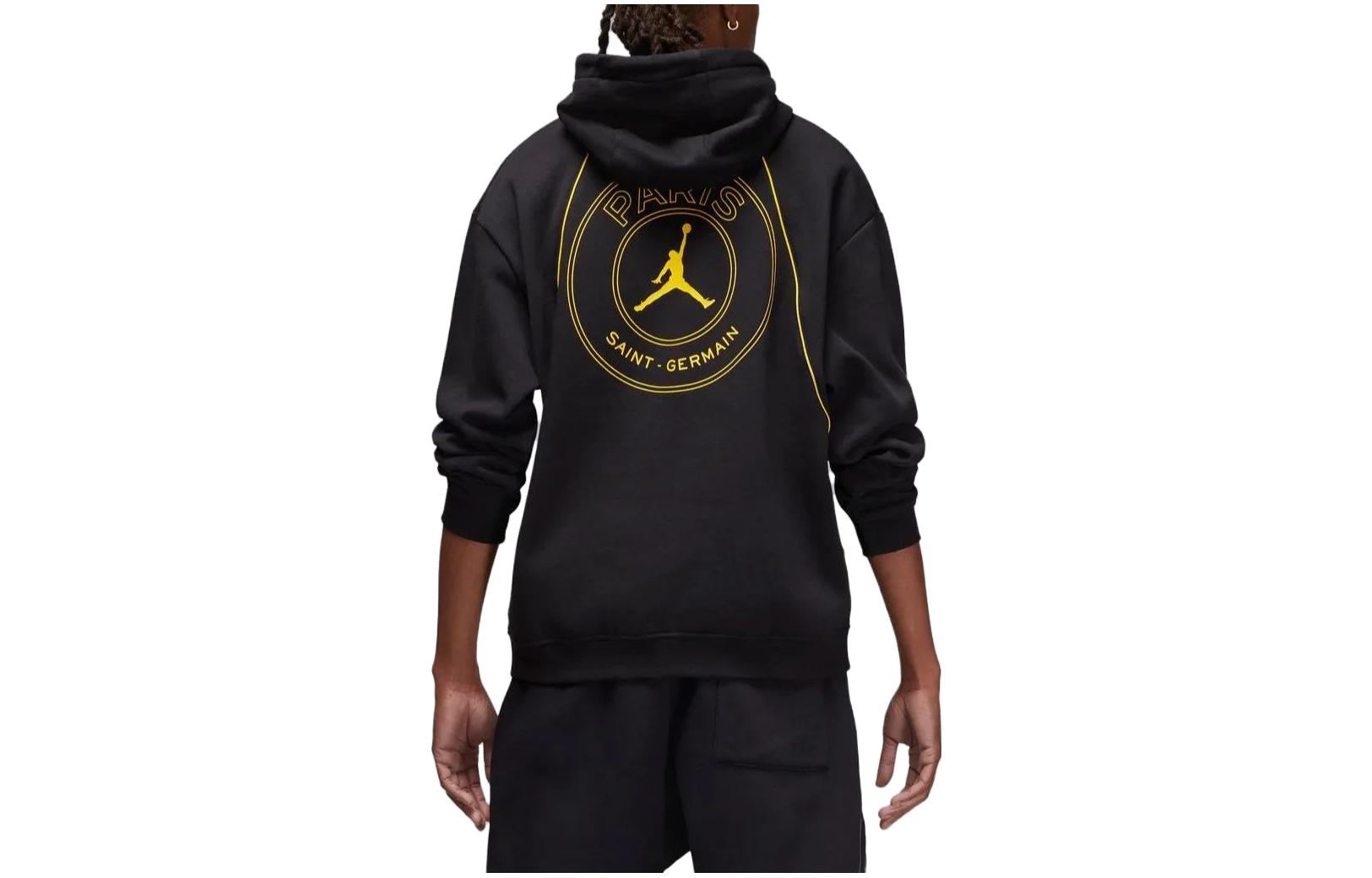 Jordan PSG Logo Hoodie Black Long Sleeve Casual Pullover DV0611-010 圖 3