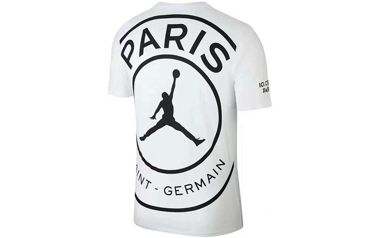 Jordan Paris Saint-Germain Logo Print Crew Neck T-Shirt White - BQ4274-100