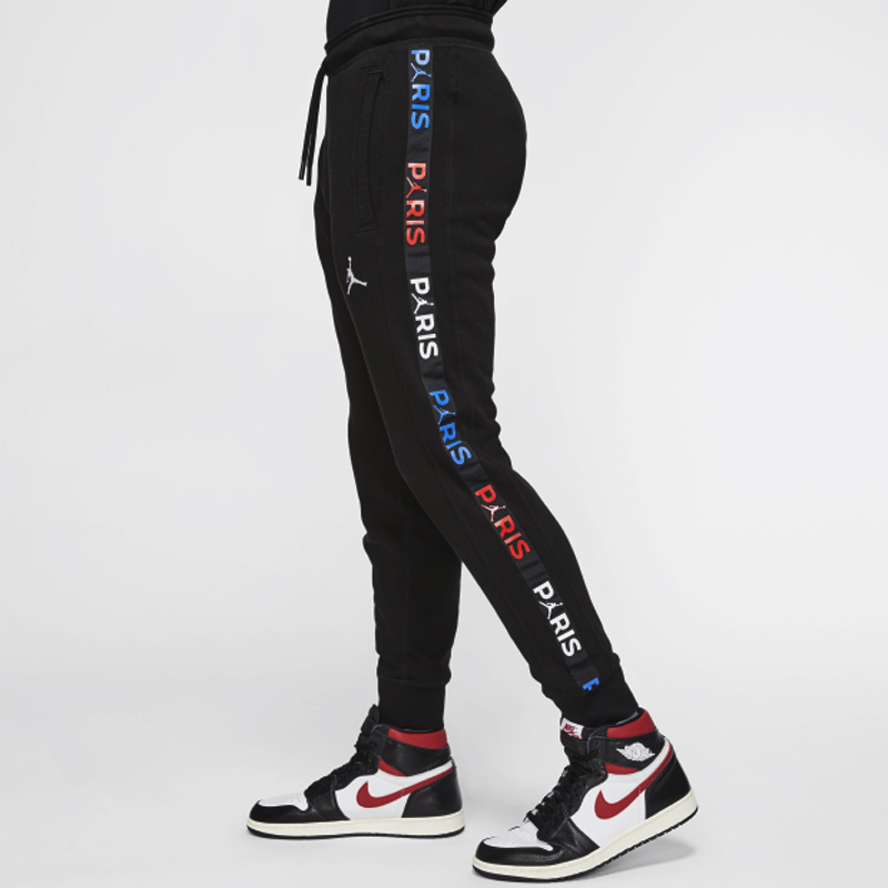 Details for 乔丹巴黎圣日耳曼标志复古抓绒运动裤 黑色 BQ8349-011