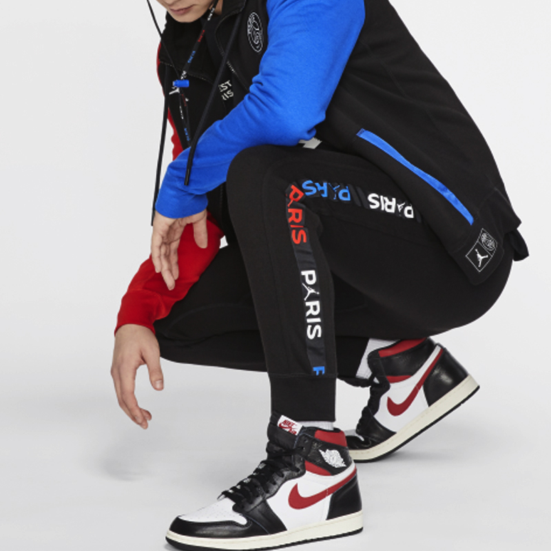 Cheap 乔丹巴黎圣日耳曼标志复古抓绒运动裤 黑色 BQ8349-011