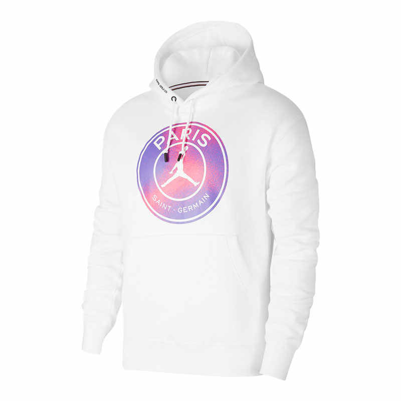 Jordan Paris Saint-Germain White Printed Fleece Pullover Hoodie CZ0816-100