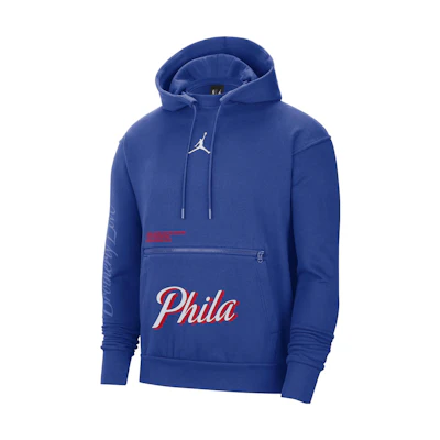 Jordan Philadelphia 76ers Courtside Statement Hoodie Blue Mens Pullover DR7005-495