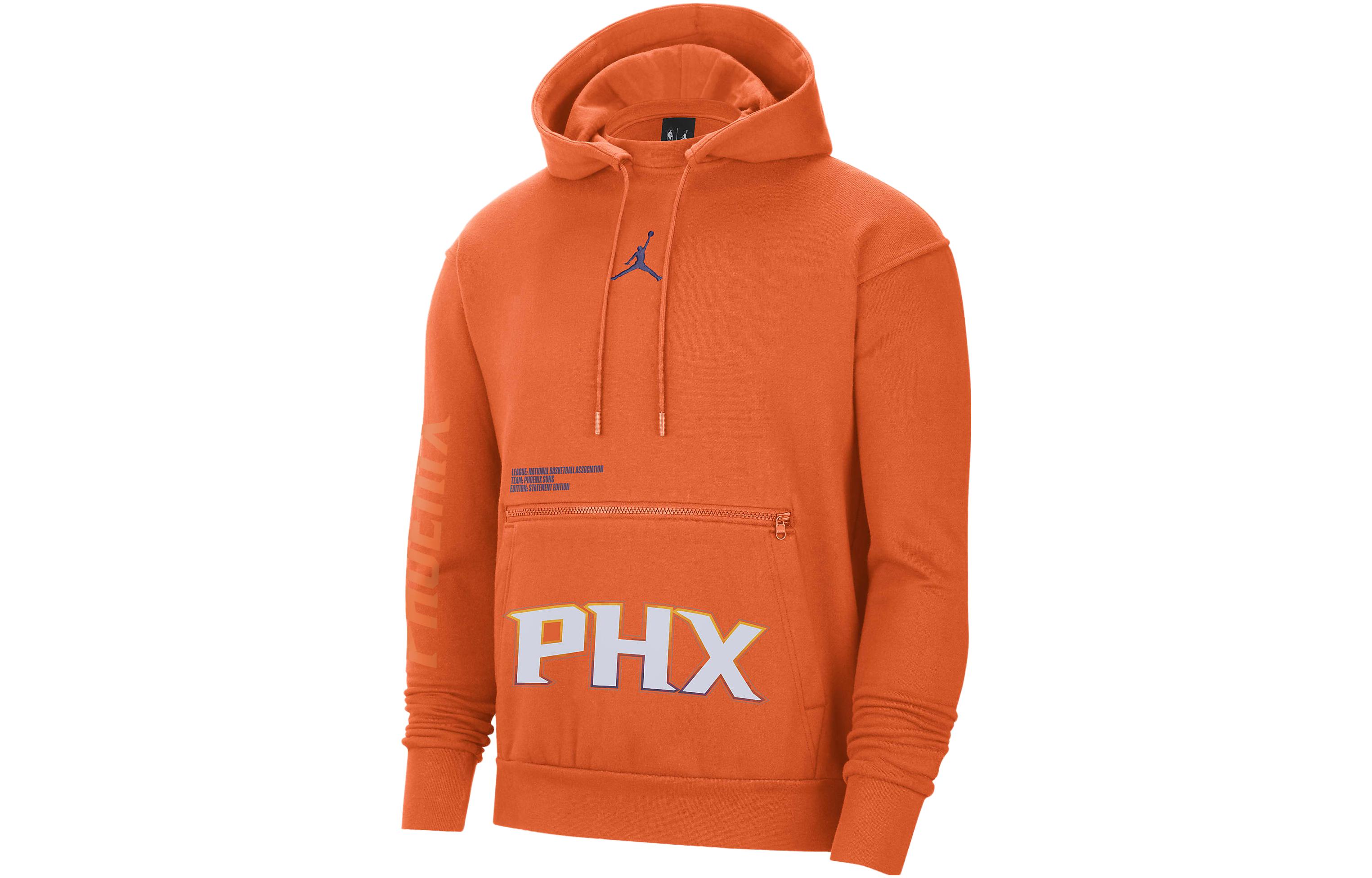 Jordan Phoenix Suns Courtside Orange Logo Hoodie Pullover Basketball Style DZ0435-820