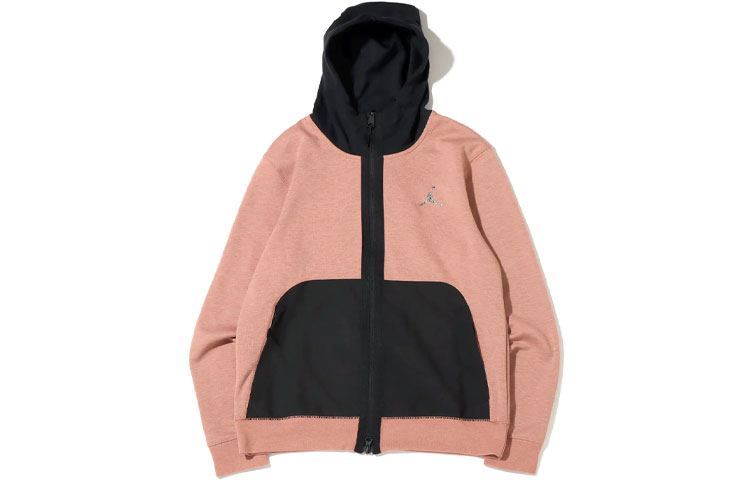 Jordan Pink Contrast Pocket Zip-Up Hoodie Jacket DJ0876-668