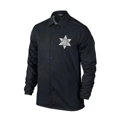 Jordan Pinnacle Letter Print Snap-Button Jacket Black Long Sleeve Outerwear 835951-010