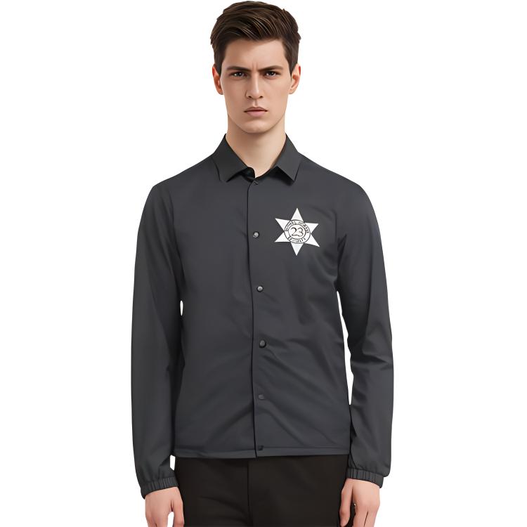 Details for Jordan Pinnacle Letter Print Snap-Button Jacket Black Long Sleeve Outerwear 835951-010