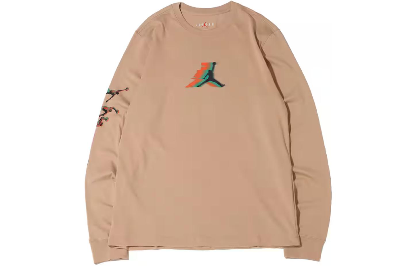 Jordan Printed Crewneck Long Sleeve Sweatshirt Brown () FB7456-200
