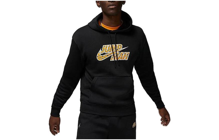 Jordan Printed Logo Pullover Hoodie Black DQ8037-010