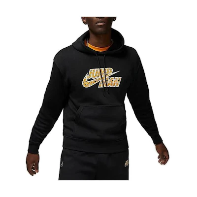 Jordan Printed Logo Pullover Hoodie Black DQ8037-010