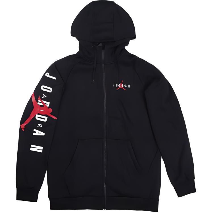Jordan Printed Logo Zip-Up Hoodie Jacket Black CQ7706-010