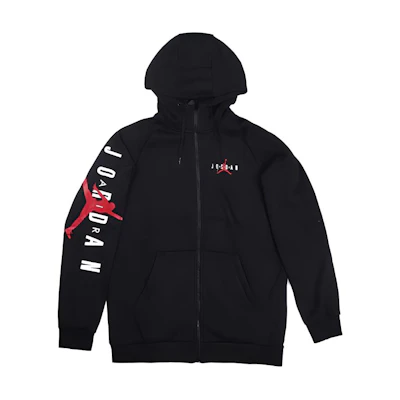 Jordan Printed Logo Zip-Up Hoodie Jacket Black CQ7706-010