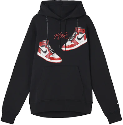 Jordan Printed Solid Color Pullover Hoodie Black Long Sleeve FD0569-010 Buy Jordan Printed Solid Color Pullover Hoodie Black Long Sleeve FD0569-010