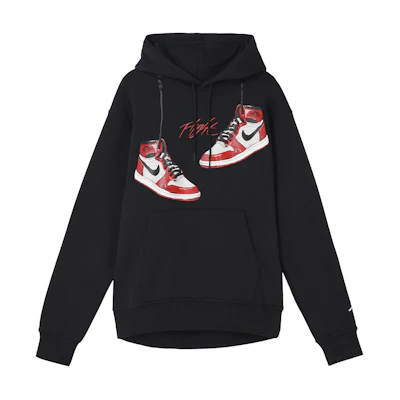 Jordan Printed Solid Color Pullover Hoodie Black Long Sleeve FD0569-010