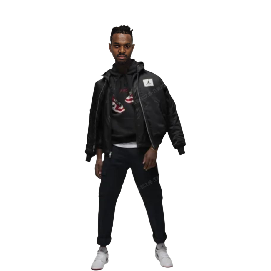 Jordan Printed Solid Color Pullover Hoodie Black Long Sleeve FD0569-010 圖 6