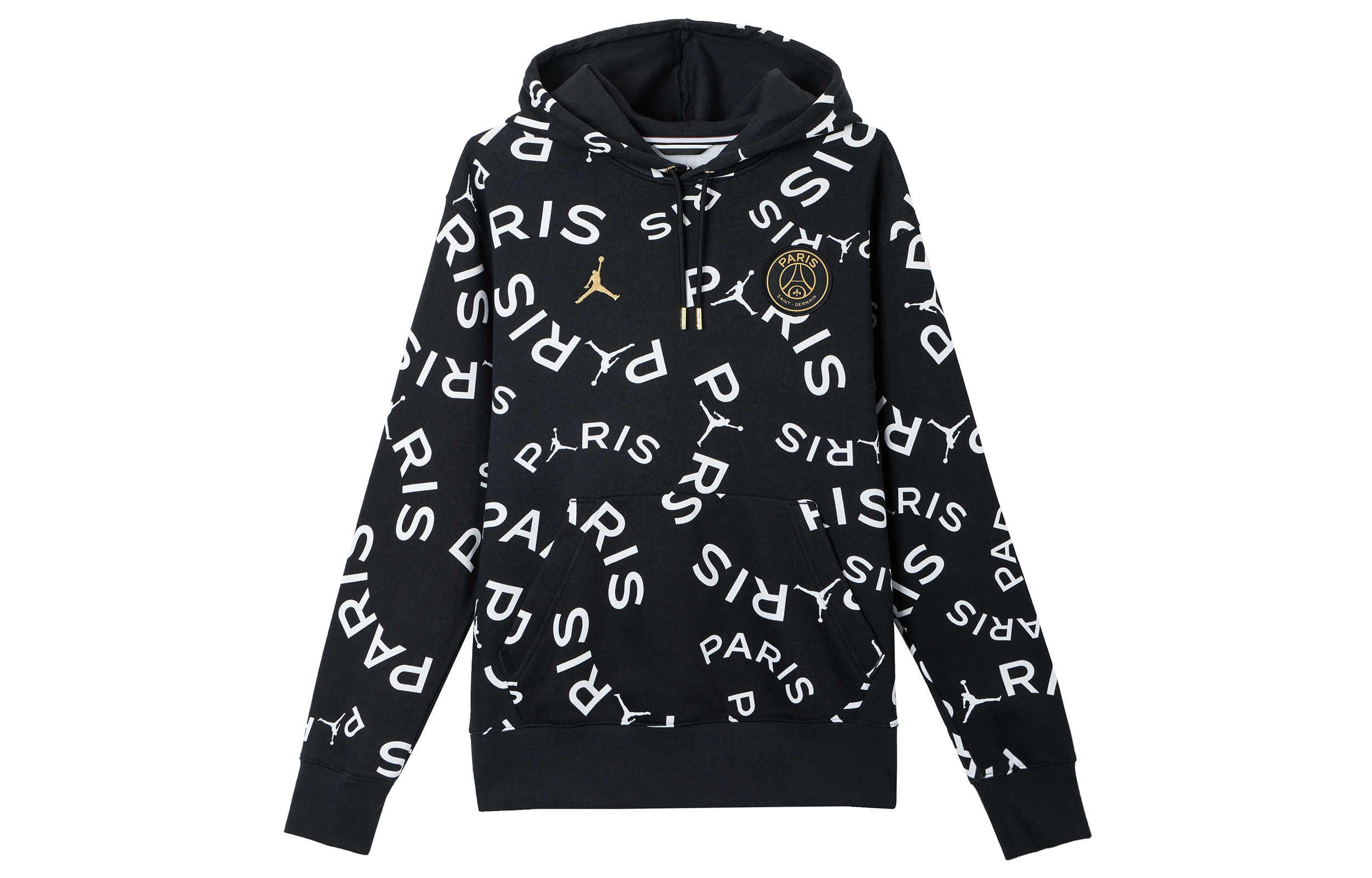 Jordan PSG All-Over Print Fleece Pullover Hoodie Black CV9955-010