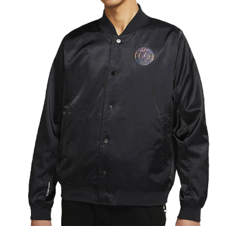 Shop Jaket Bomber Hitam Jordan PSG - Paris Saint-Germain Pakaian Kasual Olahraga CV3289-010