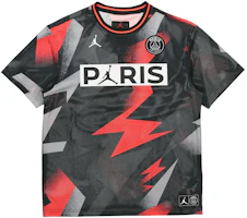 Jordan PSG Black Mesh Short-Sleeve Football Training Tee BV2027-010 Jordan PSG Black Mesh Short-Sleeve Football Training Tee BV2027-010