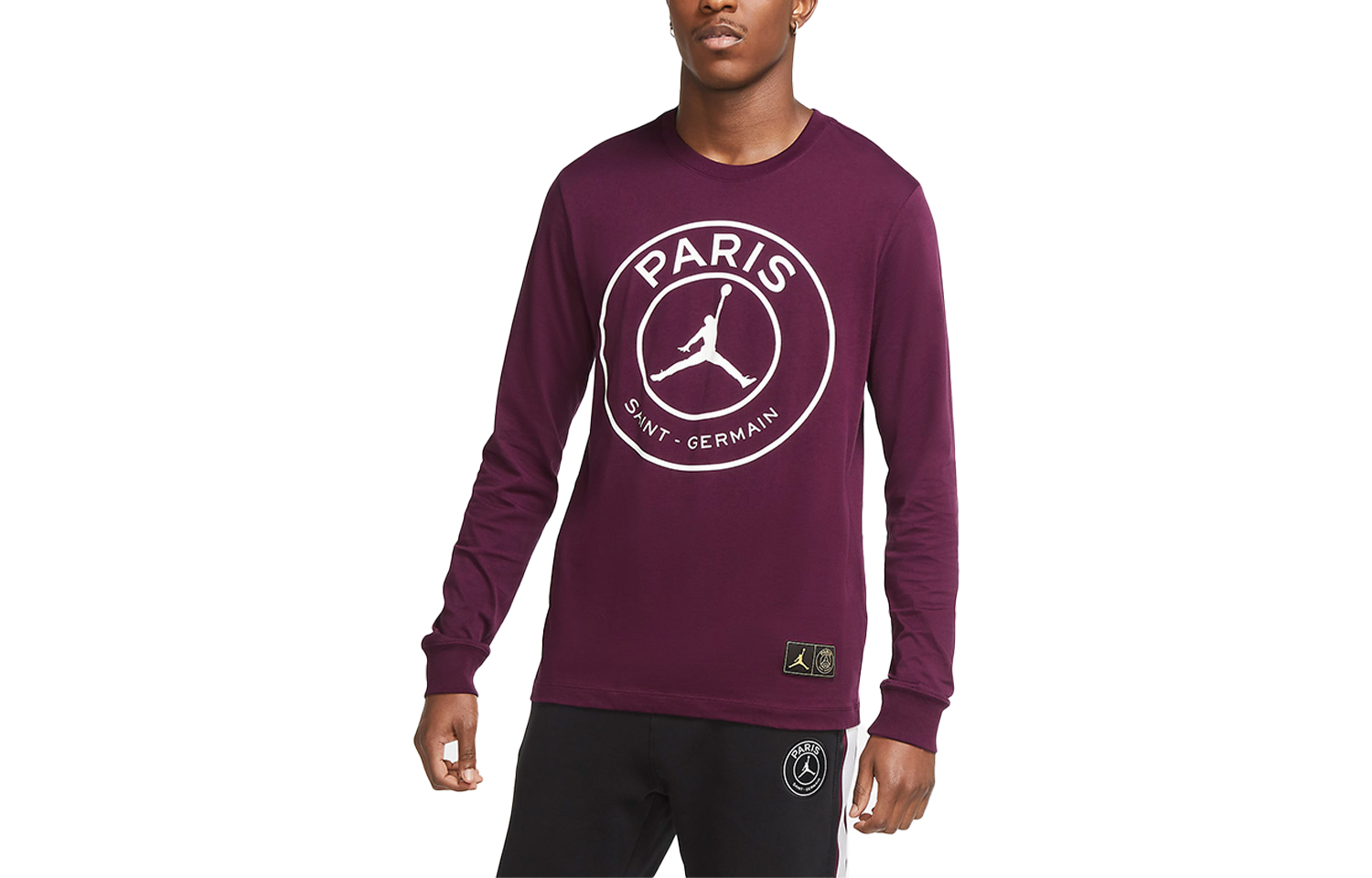 Jordan PSG Bordeaux Red Letter Print Dopamine Long Sleeve T-Shirt Men CK9782-610