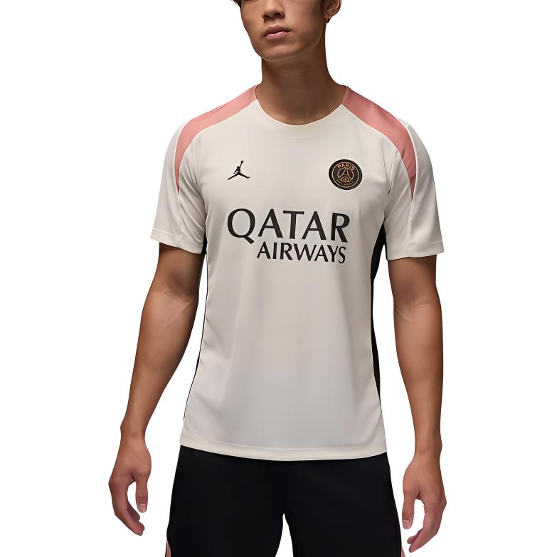 Jordan PSG Dri-FIT Knit Soccer Jersey Ivory/Pink/Black Paris Saint-Germain FQ2612-111