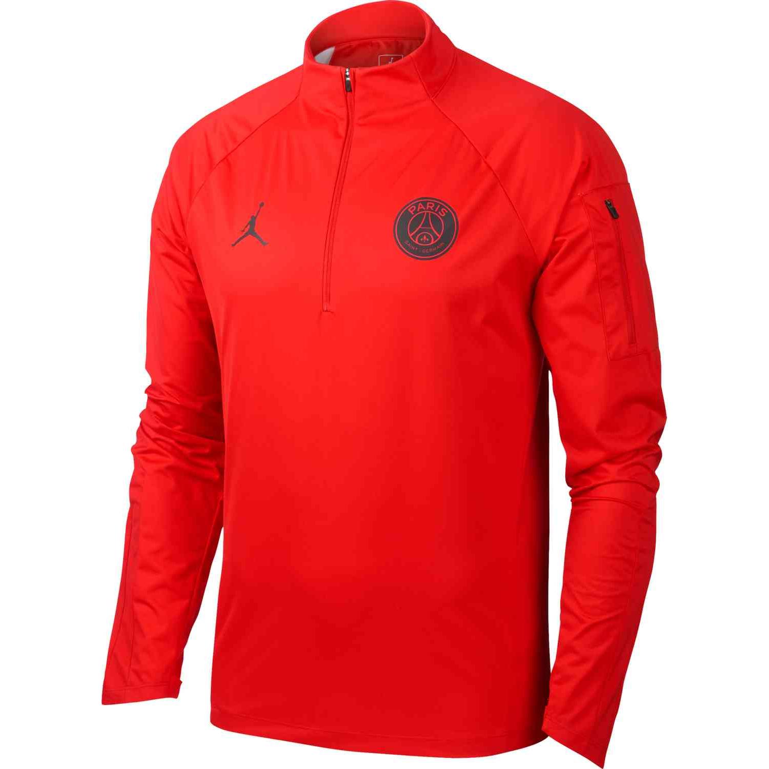 Jordan PSG Half-Zip Drill Top PSG Red Pullover Sweatshirt AJ2317-657