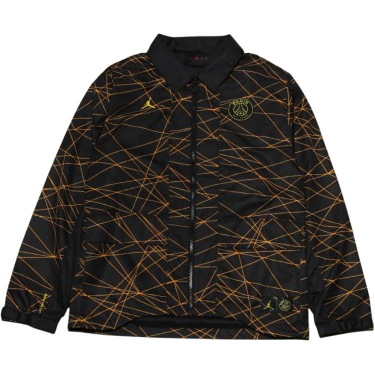 Jordan PSG Logo All-Over Print Casual Jacket Black Men’s DV0606-010