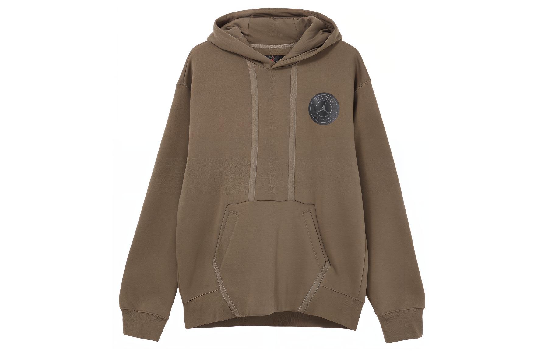 Jordan PSG Logo Fleece Hoodie Beige Casual Pullover DZ2924-274