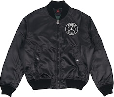 Jordan PSG MA-1 Bomber Jacket Winter Black Pure Color Casual Style. DB6493-010 Jordan PSG MA-1 Bomber Jacket Winter Black Pure Color Casual Style. DB6493-010