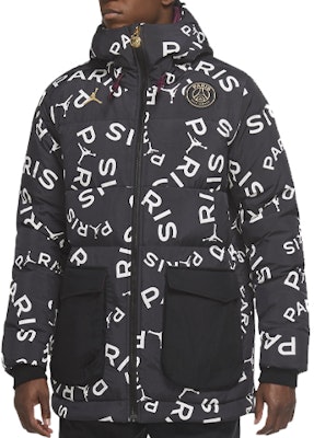 Jordan PSG Paris Saint Germain Black Down Jacket with Hood CK9737-010 Order Jordan PSG Paris Saint Germain Black Down Jacket with Hood CK9737-010