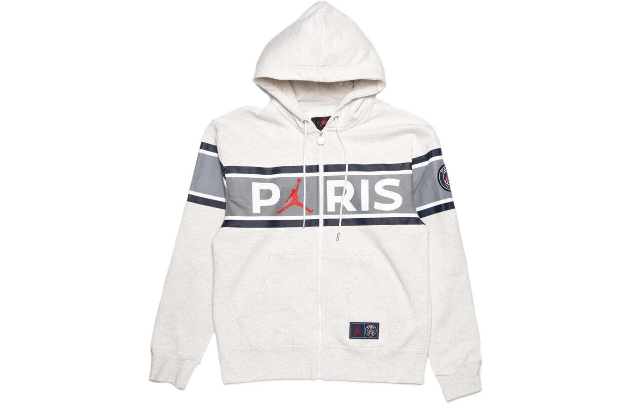 Jordan PSG White Zip-Up Fleece Hoodie Jacket DB6481-051