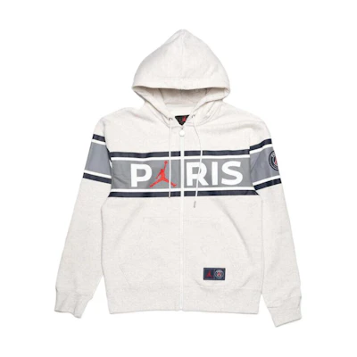 Jordan PSG White Zip-Up Fleece Hoodie Jacket DB6481-051