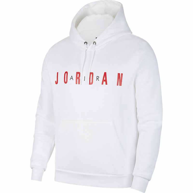 Jordan Pullover Hoodie with Logo - White DC9091-100