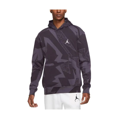 Jordan Purple Hoodie with Back Basketball Player Graphic and Kangaroo Pocket DQ7507-045