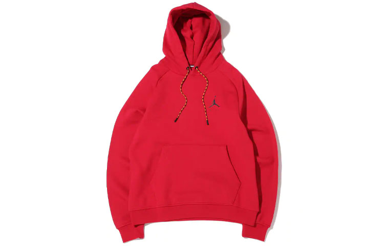 Jordan Red Fleece Pullover Hoodie with Drawstring DJ0212-652
