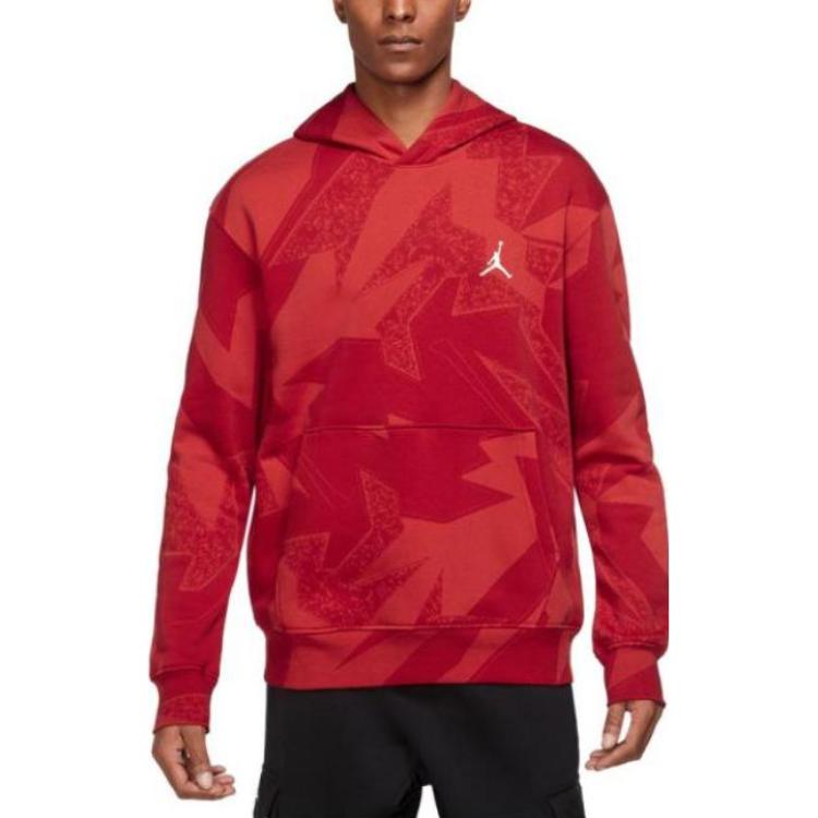 Jordan Red Hoodie with Back Basketball Player Print and Kangaroo Pocket () DQ7507-612