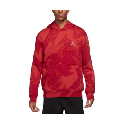 Jordan Red Hoodie with Back Basketball Player Print and Kangaroo Pocket () DQ7507-612