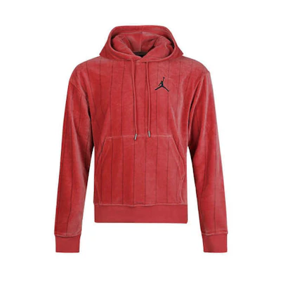 Jordan Red Striped Fleece Pullover Short Sweatshirt CD5740-605