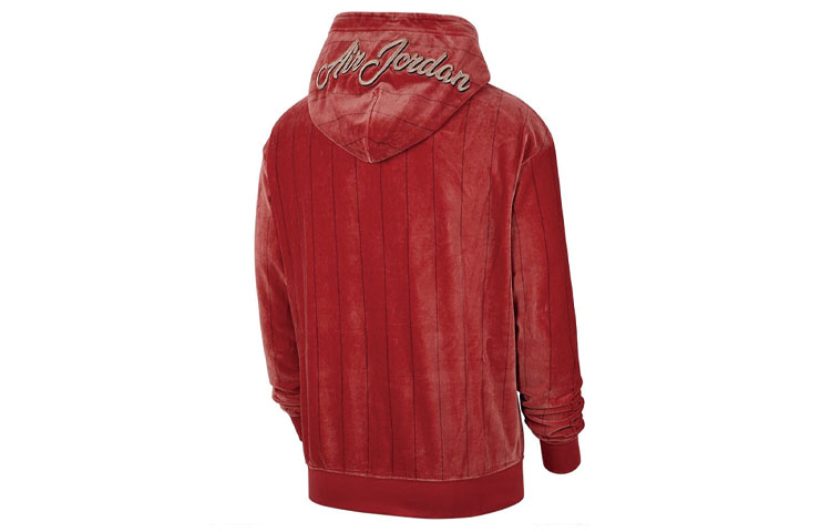 Lookbook 乔丹红色条纹羊羔绒短款卫衣 CD5740-605