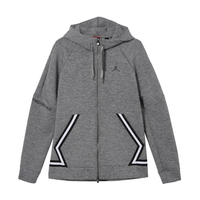 Jordan Relaxed Fit Solid Hoodie Jacket - Gray 939941-091