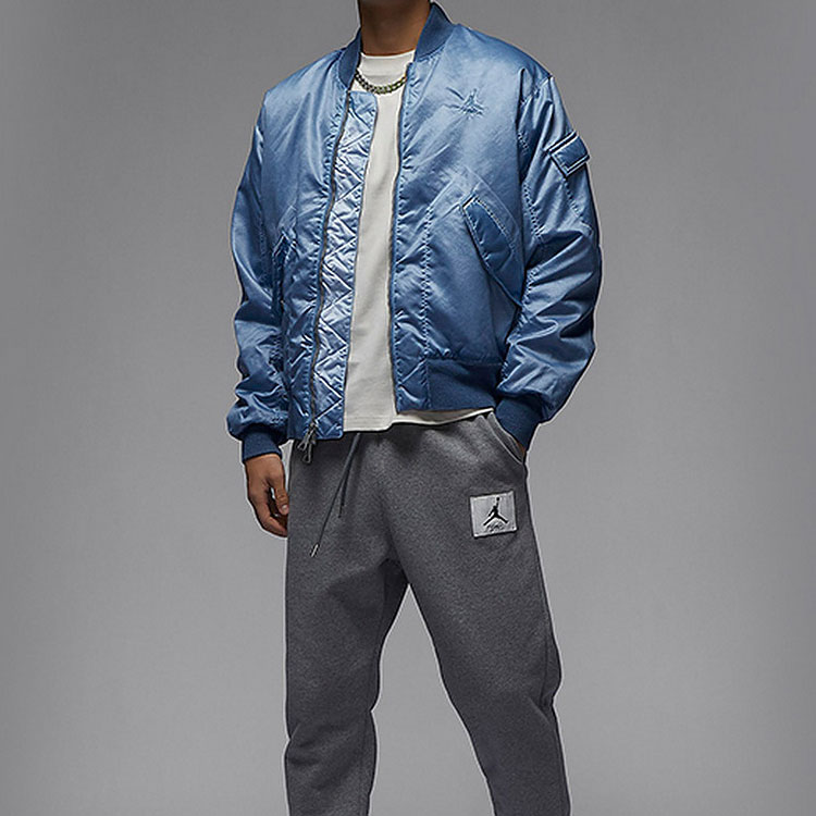 Lookbook 조던 르네게이드 블루 봄버 자켓 로고 자수 디자인 캐주얼 루즈핏 FN6544-436