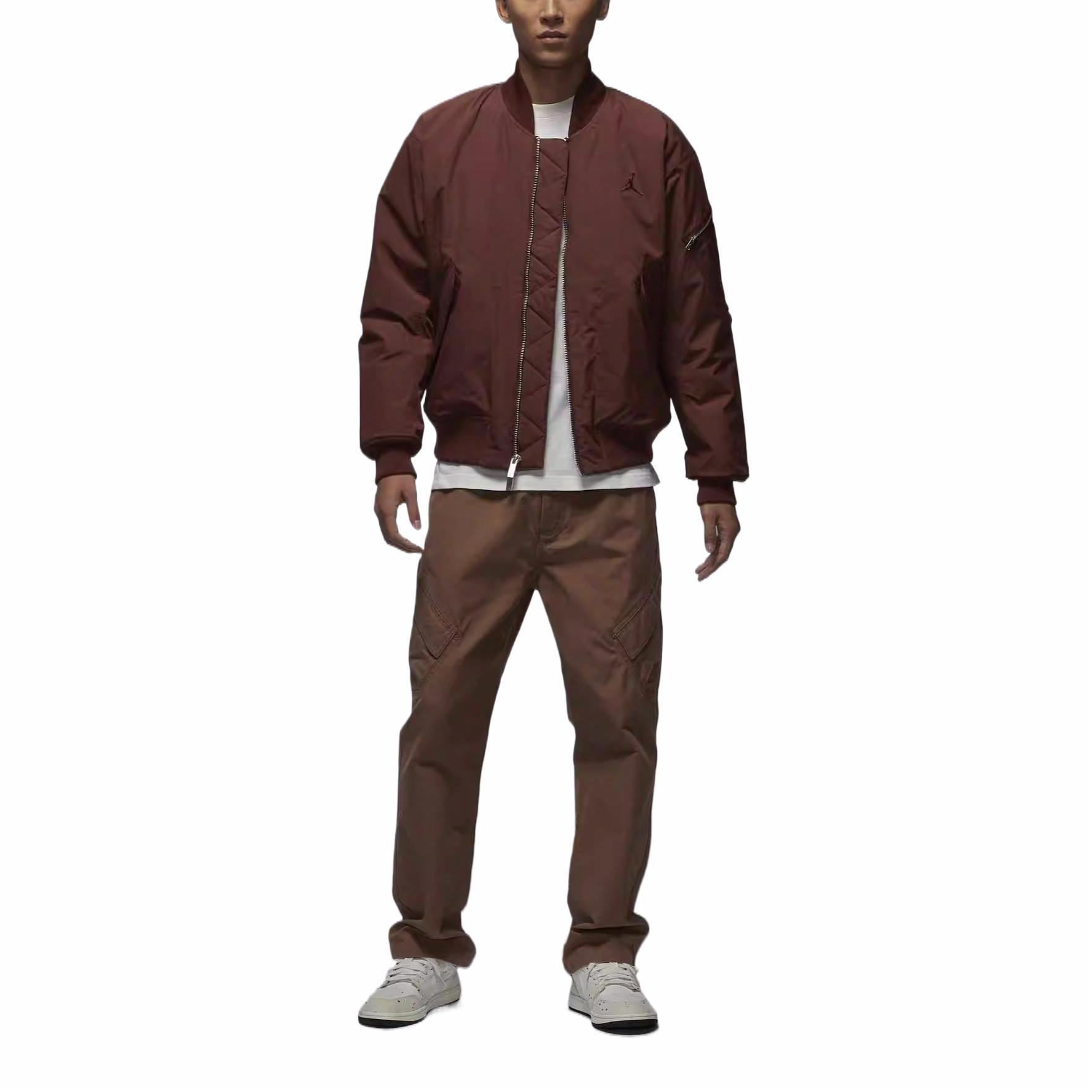 Shop 乔丹Renegade Essentials SS25宽松版型暖棕色加绒夹克. HF9326-231