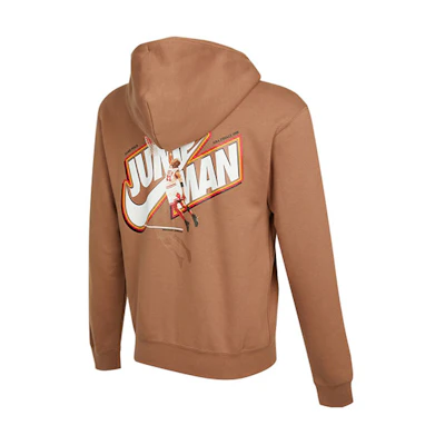 Jordan Retro-Style Thick Hoodie in Brown - Winter Long Sleeve Pullover DC9607-256