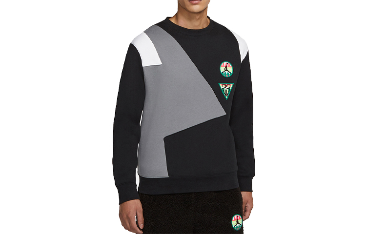 Jordan Retro Colorblock Fleece Basketball Hoodie Black CT3567-010