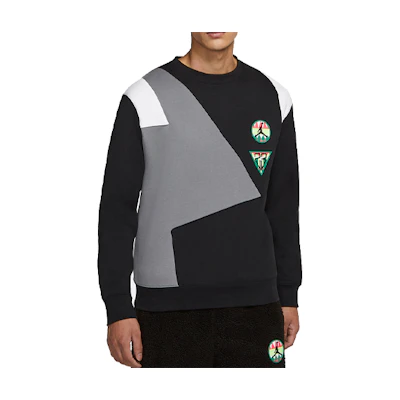 Jordan Retro Colorblock Fleece Basketball Hoodie Black CT3567-010