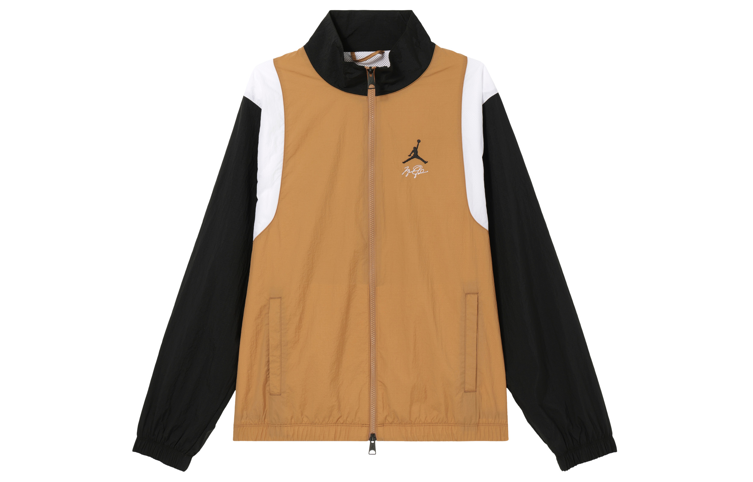 Jordan Retro Colorblock Zip-Up Logo Embroidered Track Jacket Brown FN4622-231